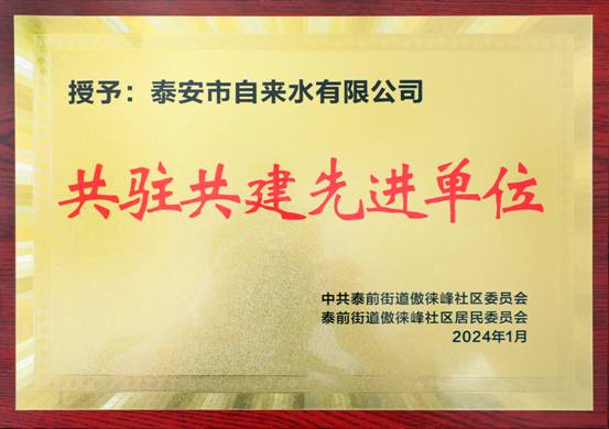 3.5泰安市自來水有限公司榮獲“共駐共建先進(jìn)單位”榮譽(yù)稱號.jpg